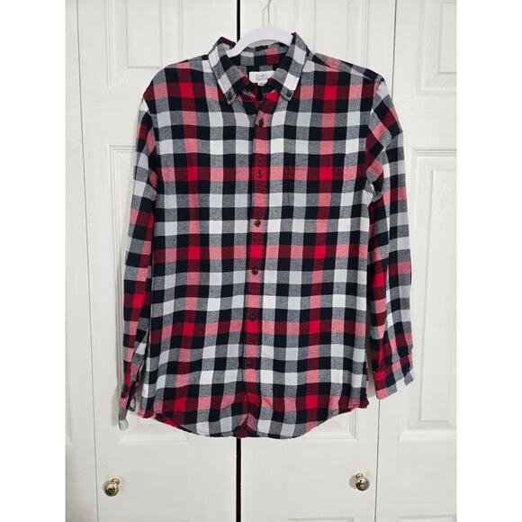 Croft and barrow small men's plaid long sleeve flannel button up shirt - Picture 1 of 9